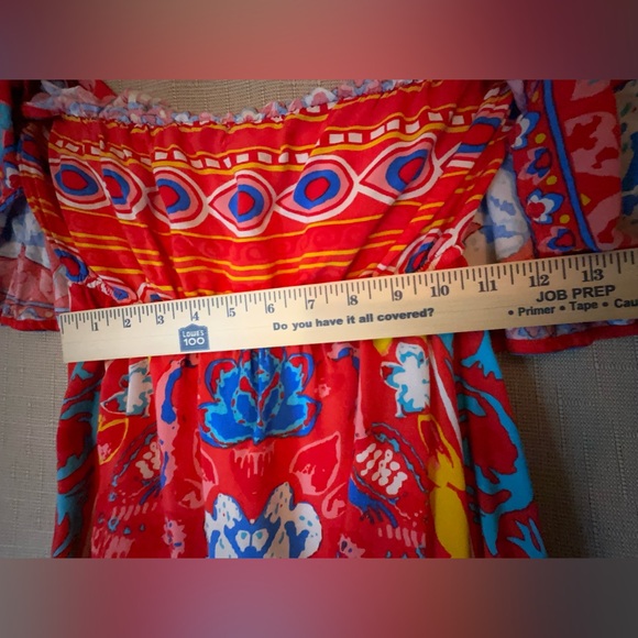 Flying Tomato Women’s Size L Off Shoulder Vibrant Colorful Short Boho Sundress - Picture 5 of 9